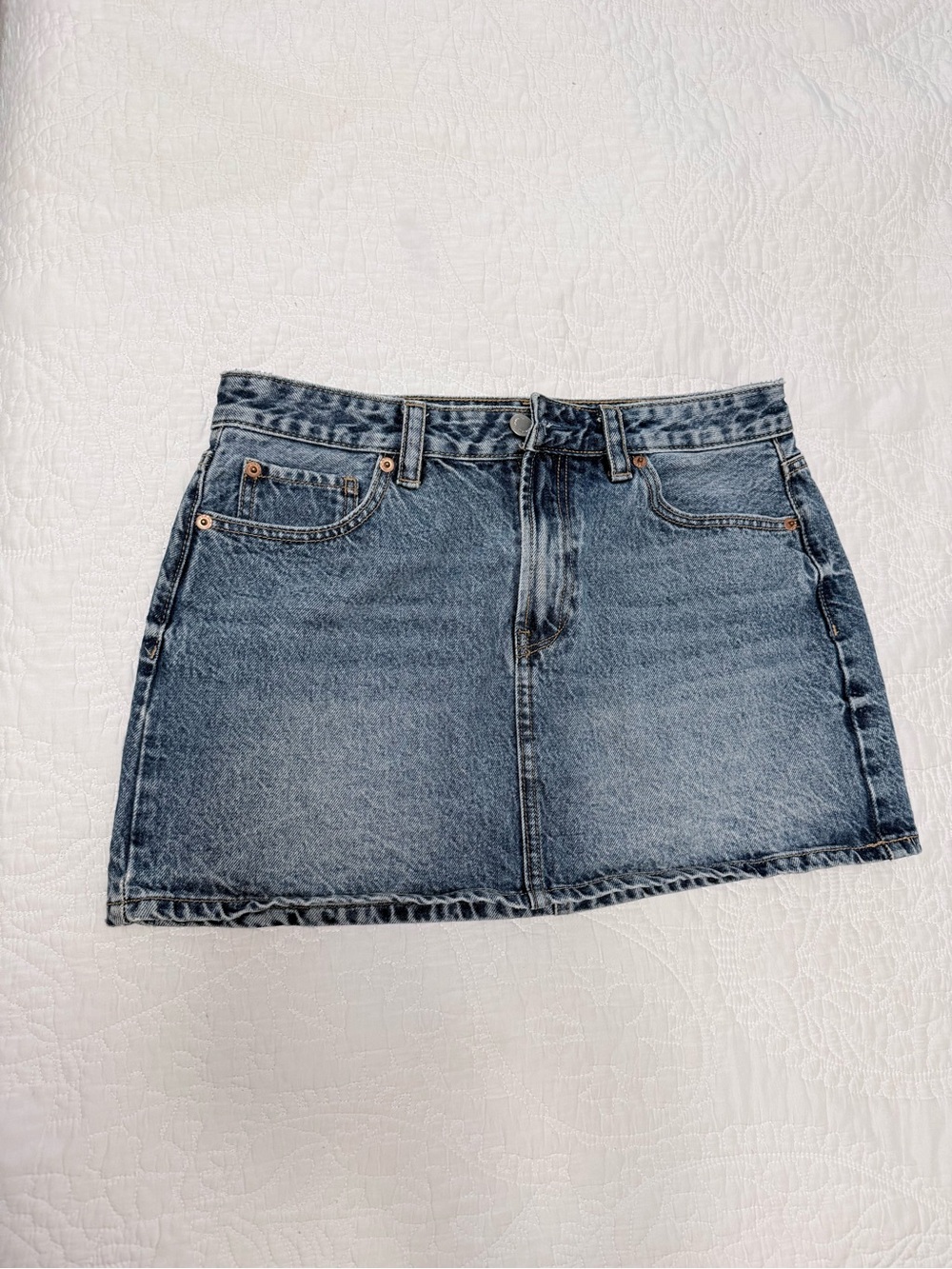stradivarius Blue Denim Mini Skirt